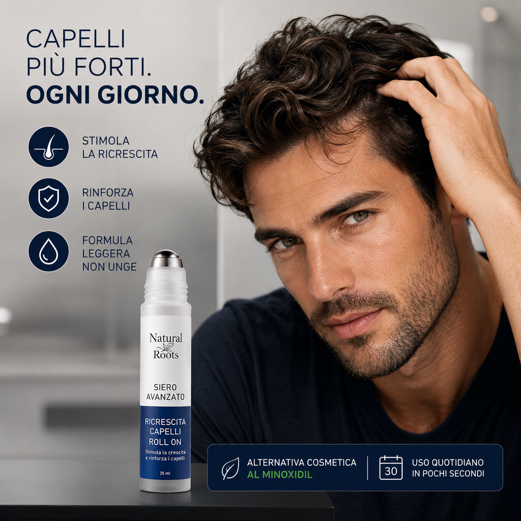 Siero Avanzato per la Ricrescita dei Capelli Roll On (25 ml)