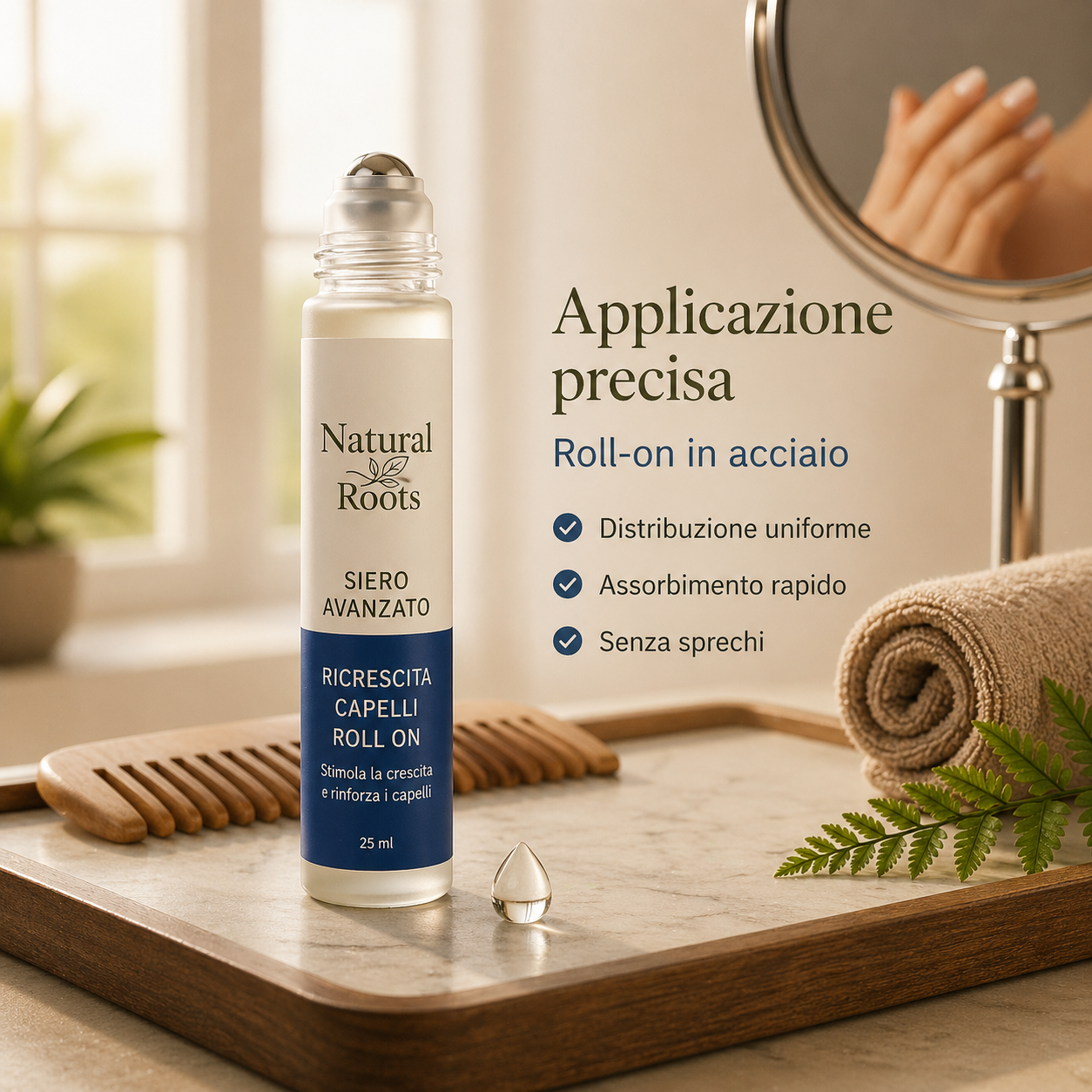 Siero Avanzato per la Ricrescita dei Capelli Roll On (25 ml)
